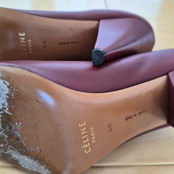 Celine Burgundy Pumps Sz 40 - Picture 8 of 10